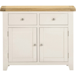Seconique Windsor 2 Door 2 Drawer Ivory and Oak Sideboard - Size: 81.5 x 97 x 40cm - Ivory/Oak - Wilko - thumbnail 4
