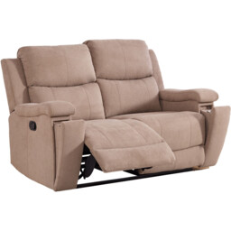 Ledbury 2 Seater Beige Fabric Manual Recliner Sofa - Wilko - thumbnail 5