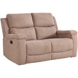 Ledbury 2 Seater Beige Fabric Manual Recliner Sofa - Wilko - thumbnail 3