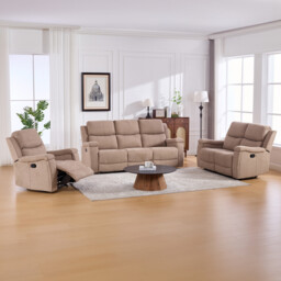 Ledbury 2 Seater Beige Fabric Manual Recliner Sofa - Wilko - thumbnail 6