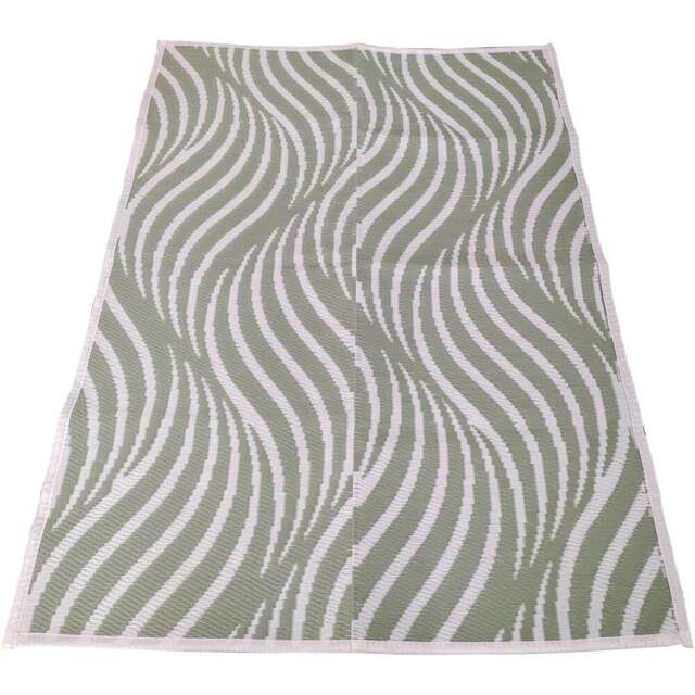 Charles Bentley Green Wave Outdoor Rug 120 x 170cm - Size: 2.5 x 120 x 170cm - Wilko - image 1