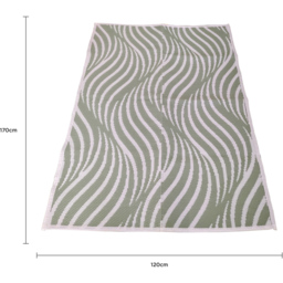 Charles Bentley Green Wave Outdoor Rug 120 x 170cm - Size: 2.5 x 120 x 170cm - Wilko - thumbnail 6