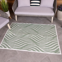 Charles Bentley Green Wave Outdoor Rug 120 x 170cm - Size: 2.5 x 120 x 170cm - Wilko - thumbnail 5