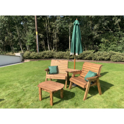 Charles Taylor Grand Angled Companion Seat with Coffee Table and Green Cushions - Size: 2 Seater - Wilko - thumbnail 5