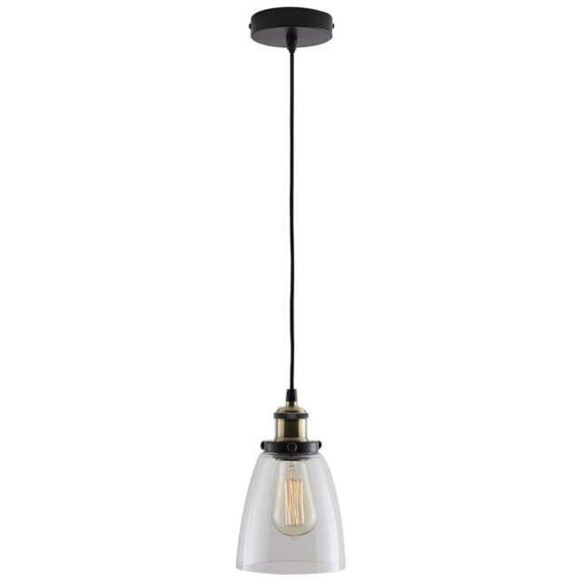 Kliving Eve Clear Glass Pendant Light - Size: 15 x 20 x 20cm - Wilko - image 1