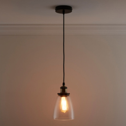 Kliving Eve Clear Glass Pendant Light - Size: 15 x 20 x 20cm - Wilko - thumbnail 4