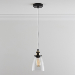 Kliving Eve Clear Glass Pendant Light - Size: 15 x 20 x 20cm - Wilko - thumbnail 3