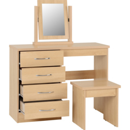 Seconique Nevada Sonoma Oak Effect Dressing Table Set with Mirror - Size: 40 x 100 x 77cm - Brown - Wilko - thumbnail 5