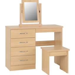 Seconique Nevada Sonoma Oak Effect Dressing Table Set with Mirror - Size: 40 x 100 x 77cm - Brown - Wilko - thumbnail 3
