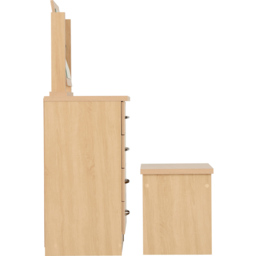 Seconique Nevada Sonoma Oak Effect Dressing Table Set with Mirror - Size: 40 x 100 x 77cm - Brown - Wilko - thumbnail 6