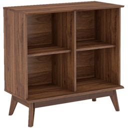 Kudl LV41 2 Shelf Dark Columbian Walnut Display Cabinet - Size: 80 x 80 x 40cm - Brown - Wilko - thumbnail 4