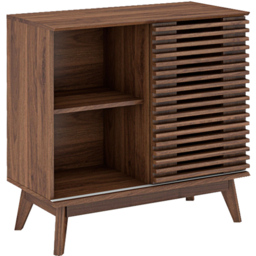 Kudl LV41 2 Shelf Dark Columbian Walnut Display Cabinet - Size: 80 x 80 x 40cm - Brown - Wilko - thumbnail 3