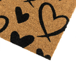 JVL Hearts Coir Latex Backed Door Runner 40 x 120cm - Size: 120 x 40 x 1.5cm - Brown - Wilko - thumbnail 5