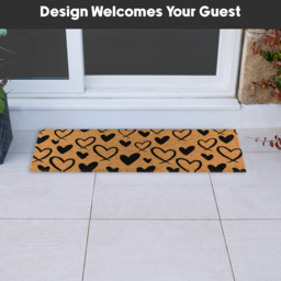 JVL Hearts Coir Latex Backed Door Runner 40 x 120cm - Size: 120 x 40 x 1.5cm - Brown - Wilko - thumbnail 7