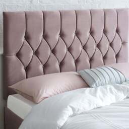 Aspire Furniture Catherine Lansfield Boutique Double Blush Brushed Velvet Headboard - Pink - Aspire Beds - Wilko - thumbnail 1