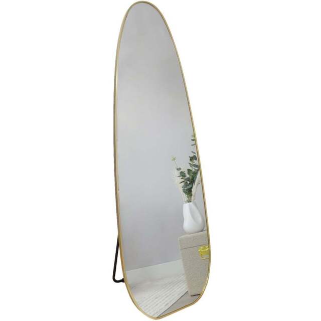 Golden Frame Organic Long Mirror 180 x 60cm - The Port. Co Gallery - Wilko - image 1