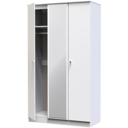 Crowndale Yarmouth 3 Door White Tall Mirrored Wardrobe Ready Assembled - Wilko - thumbnail 7