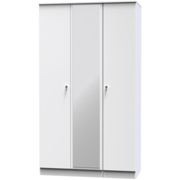 Crowndale Yarmouth 3 Door White Tall Mirrored Wardrobe Ready Assembled - Wilko - thumbnail 5