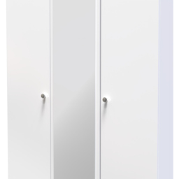 Crowndale Yarmouth 3 Door White Tall Mirrored Wardrobe Ready Assembled - Wilko - thumbnail 6
