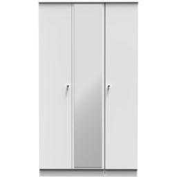 Crowndale Yarmouth 3 Door White Tall Mirrored Wardrobe Ready Assembled - Wilko - thumbnail 3