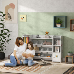 AIYAPLAY 8 Bin White Kids Toy Storage Organiser - Size: 90 x 30 x 140cm - Wilko - thumbnail 6