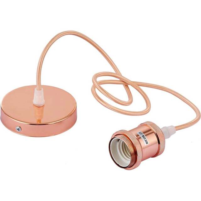 Innoteck Rose Copper Vintage Ceiling Pendant E27 Lamp Holder 60W - Size: 120 x 10 x 10cm - Brown - Wilko - image 1