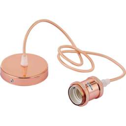 Innoteck Rose Copper Vintage Ceiling Pendant E27 Lamp Holder 60W - Size: 120 x 10 x 10cm - Brown - Wilko - thumbnail 1