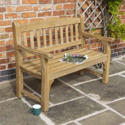 Tuscan 1.2m Bench - Size: 90 x 120 x 61cm - Brown - Rowlinson - Wilko - thumbnail 1