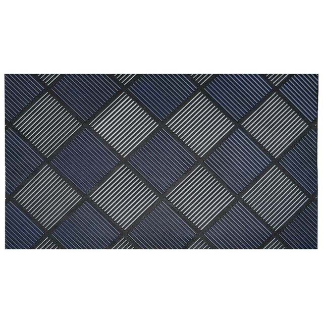 JVL Platina Silver Blue Rubber Scrapper Doormat 40 x 70cm - JVL Homewares - Wilko - image 1