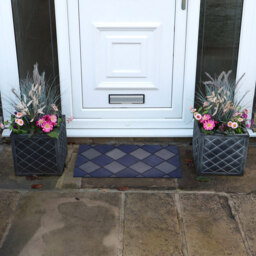 JVL Platina Silver Blue Rubber Scrapper Doormat 40 x 70cm - JVL Homewares - Wilko - thumbnail 3