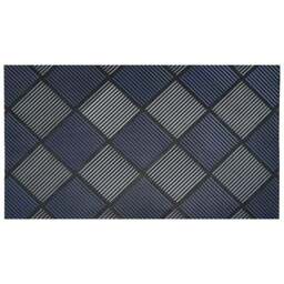 JVL Platina Silver Blue Rubber Scrapper Doormat 40 x 70cm - JVL Homewares - Wilko
