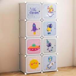 Costway White 8 Cube Baby Closet Organiser - Size: 45 x 38 x 16cm - Wilko - thumbnail 1