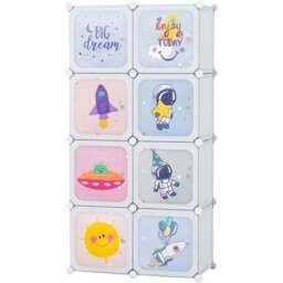 Costway White 8 Cube Baby Closet Organiser - Size: 45 x 38 x 16cm - Wilko - thumbnail 3