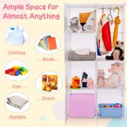 Costway White 8 Cube Baby Closet Organiser - Size: 45 x 38 x 16cm - Wilko - thumbnail 6