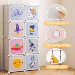 Costway White 8 Cube Baby Closet Organiser - Size: 45 x 38 x 16cm - Wilko - thumbnail 7