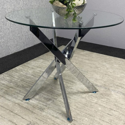 Kosy Koala 4 Seater Glass Round Dining Set Black Velvet - Multi - Wilko - thumbnail 7