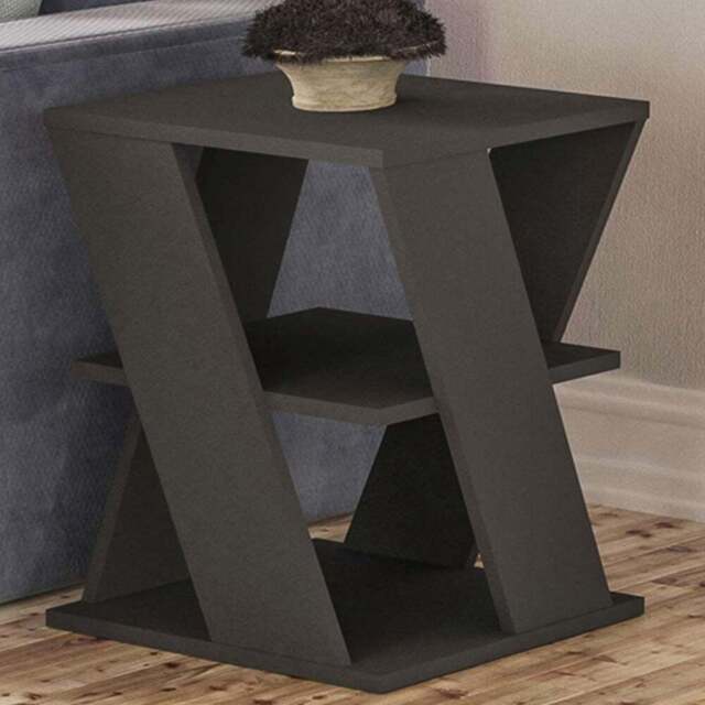 Decortie Cyclo 2 Shelf Anthracite Modern Multipurpose Coffee Table - Size: 55 x 45 x 45cm - Black - Wilko - image 1
