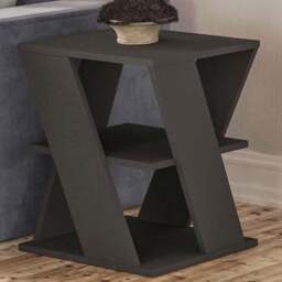 Decortie Cyclo 2 Shelf Anthracite Modern Multipurpose Coffee Table - Size: 55 x 45 x 45cm - Black - Wilko - thumbnail 1