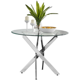 Furniturebox Arona 4 Seater 100cm Round Dining Table Clear - Wilko - thumbnail 3