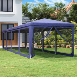 vidaXL 3 x 12m Blue Party Tent with 10 Mesh Sidewalls - Wilko - thumbnail 1