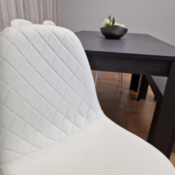 Kosy Koala 6 Seater Faux Leather Gem Pattern Dining Bench Set Dark Grey and White - Multi - Portland - Wilko - thumbnail 7