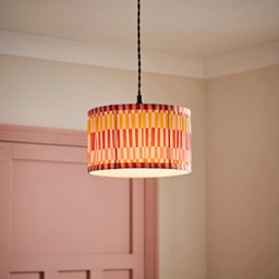 ValueLights Rae Multicolour Stripe Pleated Small Drum Ceiling Lamp Shade - Size: 15 x 25 x 25cm - Wilko - thumbnail 4