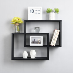 Latitude Display Wall Shelf - Black - Wilko - thumbnail 4