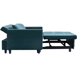 Furniture One 2 Seater 3 in 1 Green Convertible Sofa Bed - Wilko - thumbnail 5