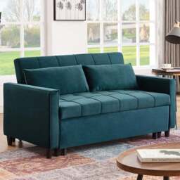 Furniture One 2 Seater 3 in 1 Green Convertible Sofa Bed - Wilko