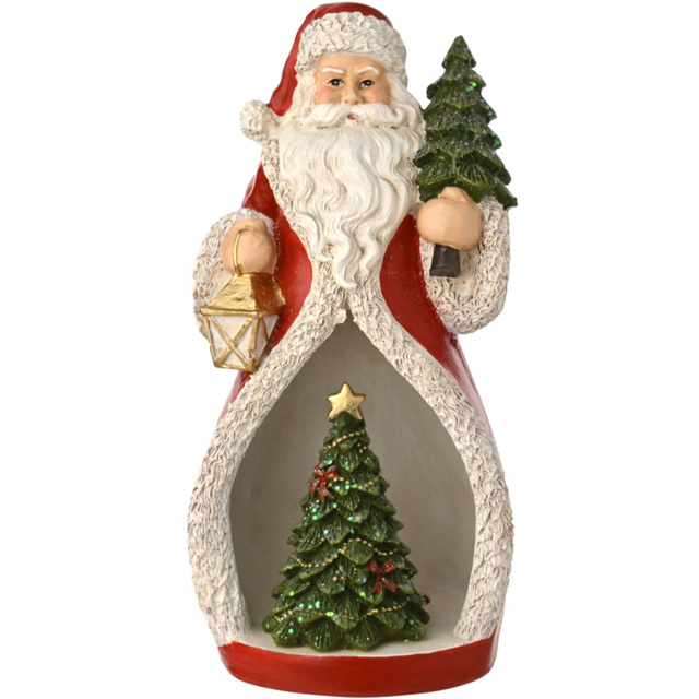 The Seasonal Gift Co Regal Tidings LED Santa with Mini Christmas Tree Decoration 18cm - Size: 18 x 9 x 7cm - Red - The Seasonal Gift Co. - Wilko - image 1