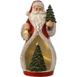 The Seasonal Gift Co Regal Tidings LED Santa with Mini Christmas Tree Decoration 18cm - Size: 18 x 9 x 7cm - Red - The Seasonal Gift Co. - Wilko - thumbnail 4