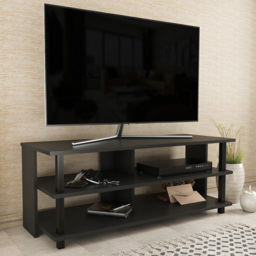 Decorotika Pueblo 4 Open Shelf Black and Anthracite Wide TV Unit - Size: 47 x 120 x 45cm - Multi - Wilko - thumbnail 7