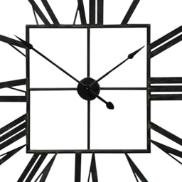 Living and Home Black Square Metal Wall Clock 60cm - Size: 60x60x3cm - Wilko - thumbnail 4