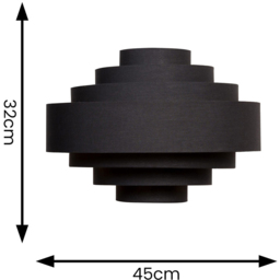 ValueLights Sette 7 Layer Black with Gold Inner Pendant Shade 45cm - Size: 45 x 33 x 45cm - Wilko - thumbnail 5